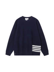 Thom Browne Knit Sweater Navy Blue Gray