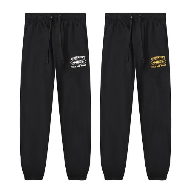 Corteiz Drill-Style Woven Track Pants - Black