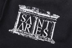 Saint Michael Washed Black Hoodie with Roman Architecture Print
