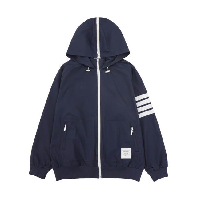 Thom Browne Nylon Jacket Navy Blue Gray