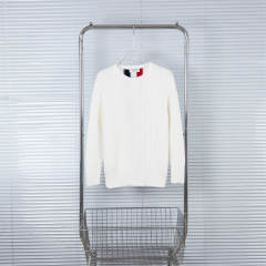 Thom Browne Wool Sweater Gray White Beige