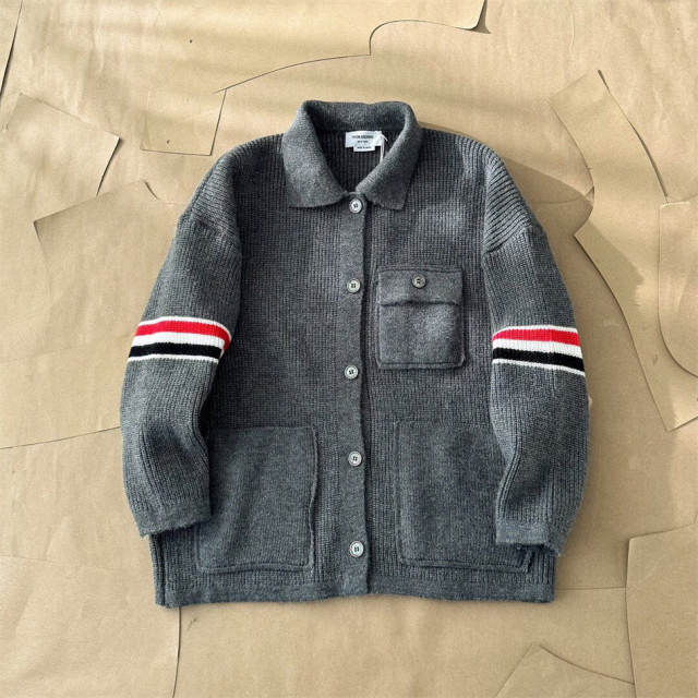 Thom Browne Knit Jacket Black Gray