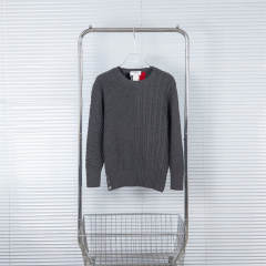 Thom Browne Wool Sweater Gray White Beige