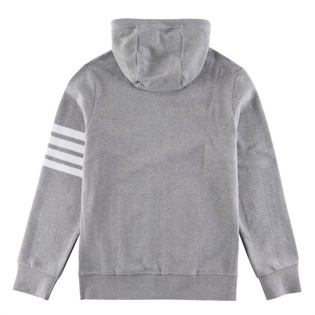 Thom Browne Waffle Hoodies Gray/Navy Blue/Green