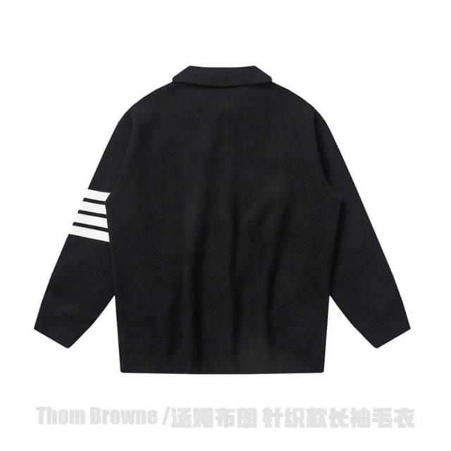 Thom Browne Knit Jacket Black Navy Blue