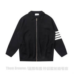 Thom Browne Knit Jacket Black Navy Blue