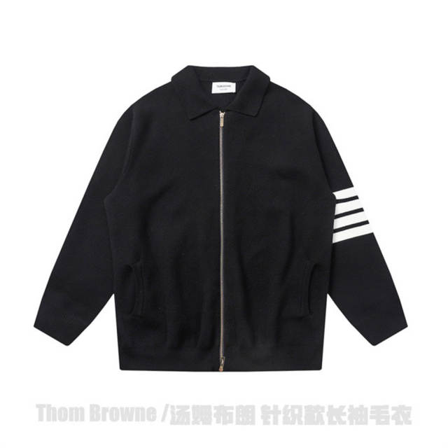 Thom Browne Knit Jacket Black Navy Blue