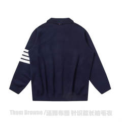 Thom Browne Knit Jacket Black Navy Blue