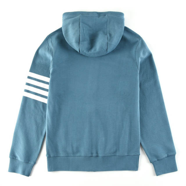 Thom Browne Waffle Hoodies Gray/Navy Blue/Green