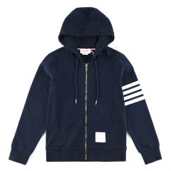 Thom Browne Waffle Hoodies Gray/Navy Blue/Green