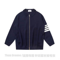 Thom Browne Knit Jacket Black Navy Blue
