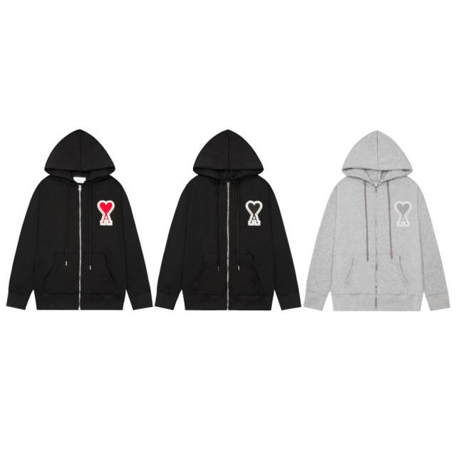AMI Paris Hoodie Zip-Up Hoodie
