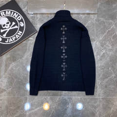 Chr0me Hearts High Collar Sweater Black Gray