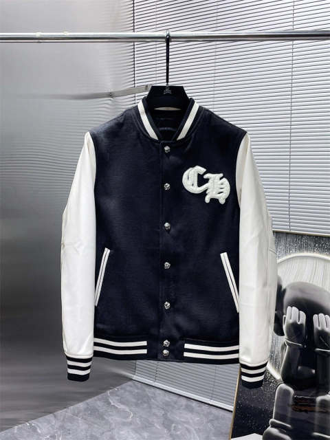 Chr0me Hearts Towel Embroidery Horseshoe Logo Varsity Jacket Reps