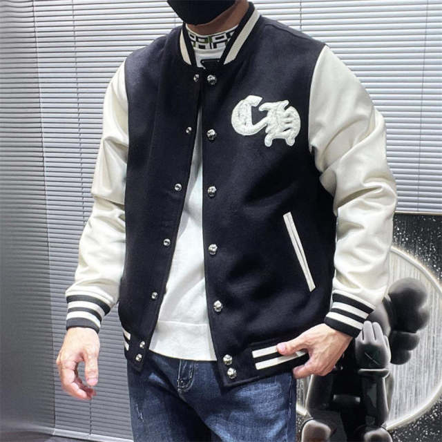 Chr0me Hearts Towel Embroidery Horseshoe Logo Varsity Jacket Reps