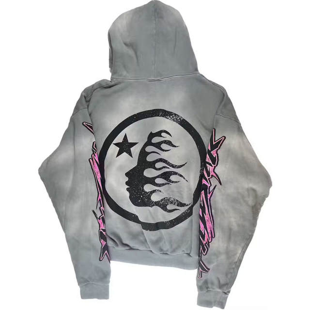 Hellstar Studios Vintage Washed Tracksuit Gray Hoodie Pants