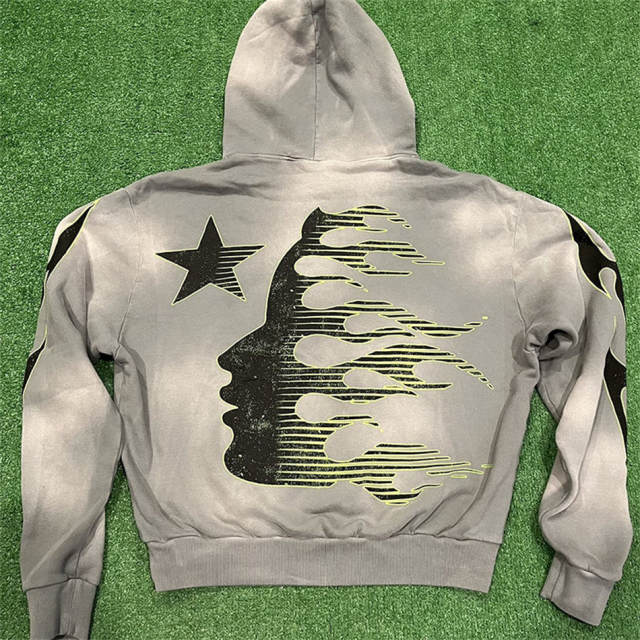 Hellstar Studios Vintage Washed Tracksuit Gray Hoodie Pants