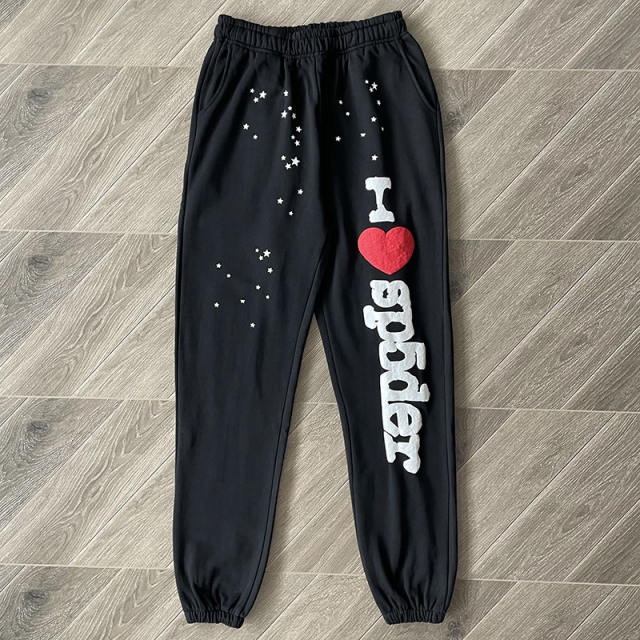 1:1 Quality Spider Worldwide Black I Love Hoodie Black