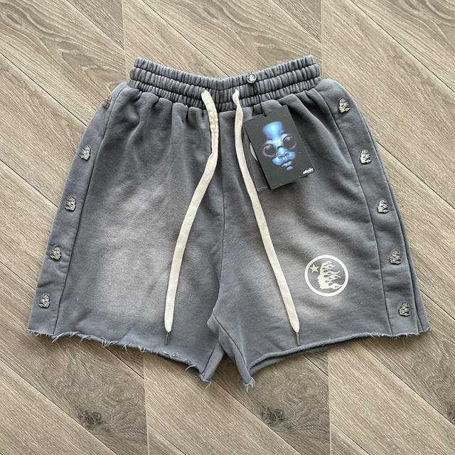 1:1 Quality Hellstar Studios Vintage Shorts Gray Pink