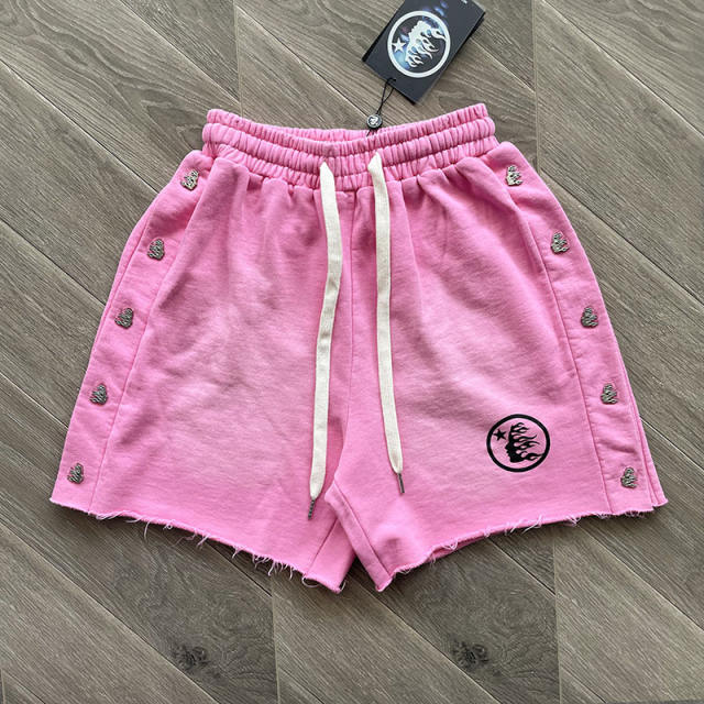 1:1 Quality Hellstar Studios Vintage Shorts Gray Pink