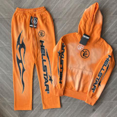 Hellstar Studios Vintage Washed Tracksuit Gray Hoodie Pants