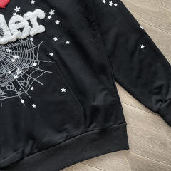 1:1 Quality Spider Worldwide Black I Love Hoodie Black
