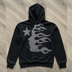 Hellstar vintage Rheinstone Washed Hoodie  Black