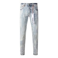 #7017 1:1 PURPLE BRΑND Light Indigo Denim Jeans