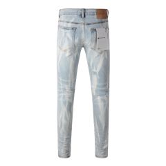 #7017 1:1 PURPLE BRΑND Light Indigo Denim Jeans