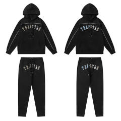 Trapstar Embroidered Logo Fleece Tracksuit Hoodie Pants (Gray/Black)