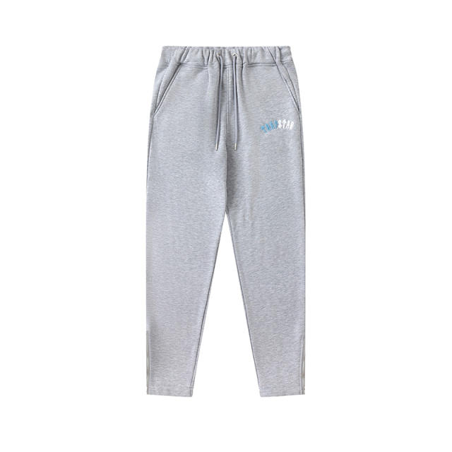 Trapstar Embroidered Logo Fleece Tracksuit Hoodie Pants Gray