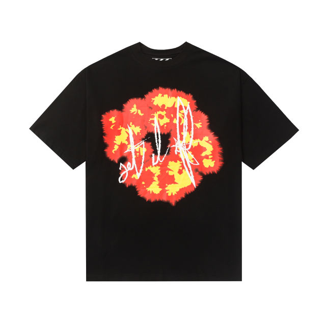 Denim Tears Orange Logo T-Shirt Black Blue