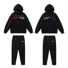 Trapstar Embroidered Logo Fleece Tracksuit Hoodie Pants (Gray/Black)