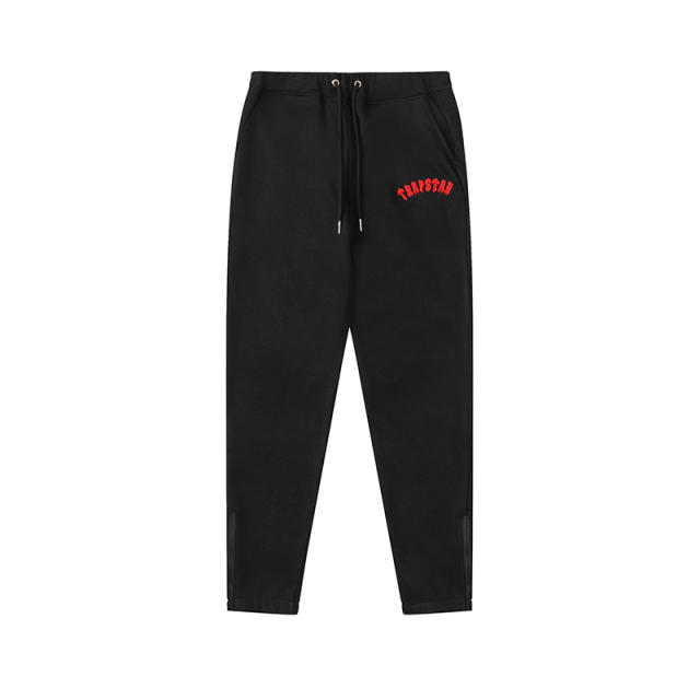 Trapstar Embroidered Logo Fleece Tracksuit Hoodie Pants (Gray/Black)