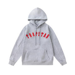 Trapstar Embroidered Logo Fleece Tracksuit Hoodie Pants (Gray/Black)