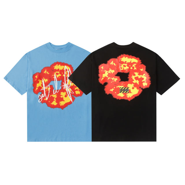 Denim Tears Orange Logo T-Shirt Black Blue