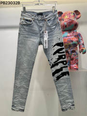 [Best Quality]1:1 PURPLE BRΑND Light Indigo Denim Jeans 23SS Pants