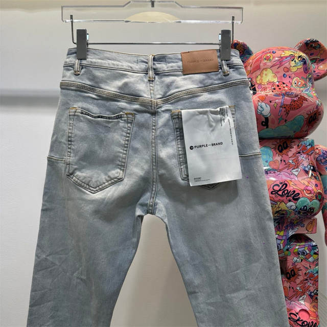 [Best Quality]1:1 PURPLE BRΑND Light Indigo Denim Jeans 23SS Pants