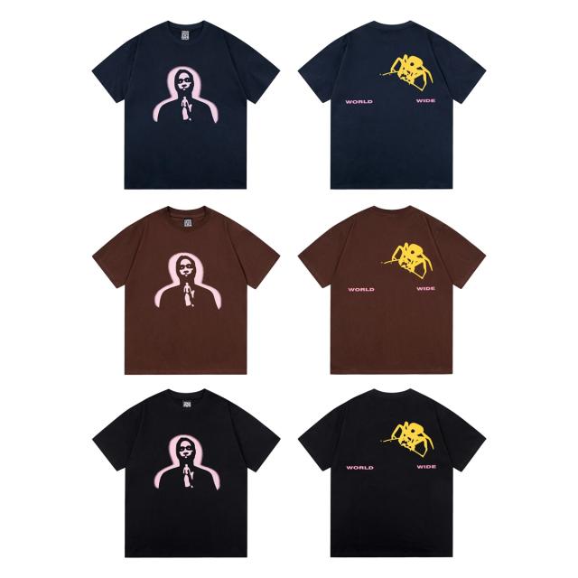 Spider Praying T-Shirt (Black/Navy Blue/Brown)