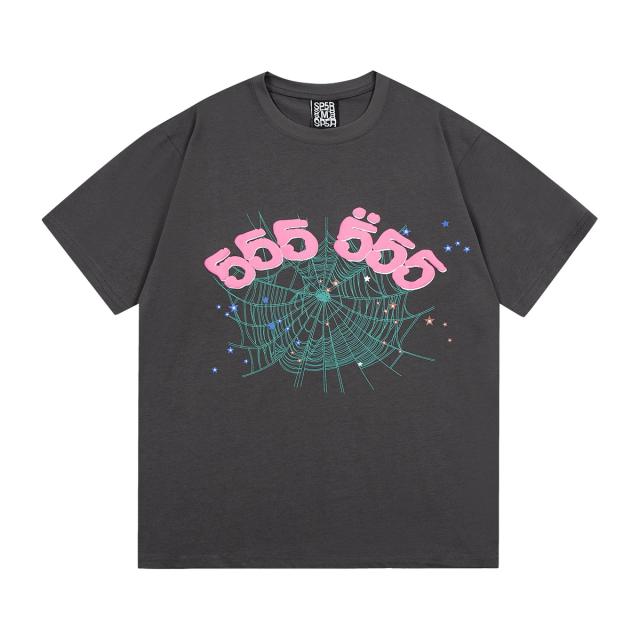 Spider Foaming Print T-Shirt Black Gray Brown