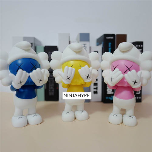 Kaws x The Smurfs Blue Yellow Pink