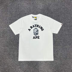 1:1 Quality Bape Ape Classic Camo Logo T-Shirt Black White