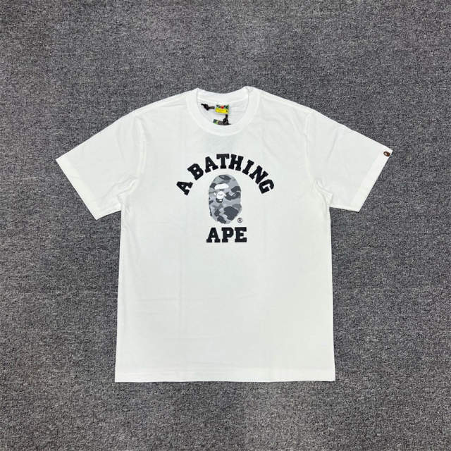 1:1 Quality Bape Ape Classic Camo Logo T-Shirt Black White