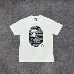 1:1 Quality Bape Ape Gray Desert Camo Logo T-Shirt Black White