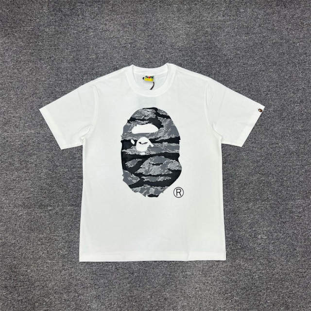 1:1 Quality Bape Ape Gray Desert Camo Logo T-Shirt Black White