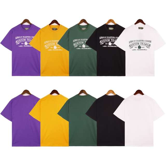 Denim Tears Orange Logo T-Shirt Black Blue
