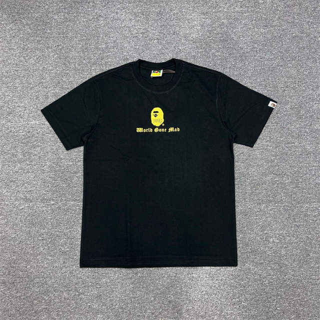 1:1 Quality Bape Ape Gothic Font T-Shirt Black White
