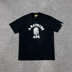 1:1 Quality Bape Ape Classic Camo Logo T-Shirt Black White