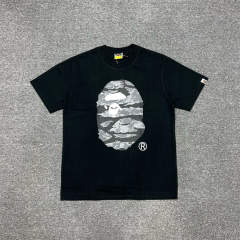 1:1 Quality Bape Ape Gray Desert Camo Logo T-Shirt Black White
