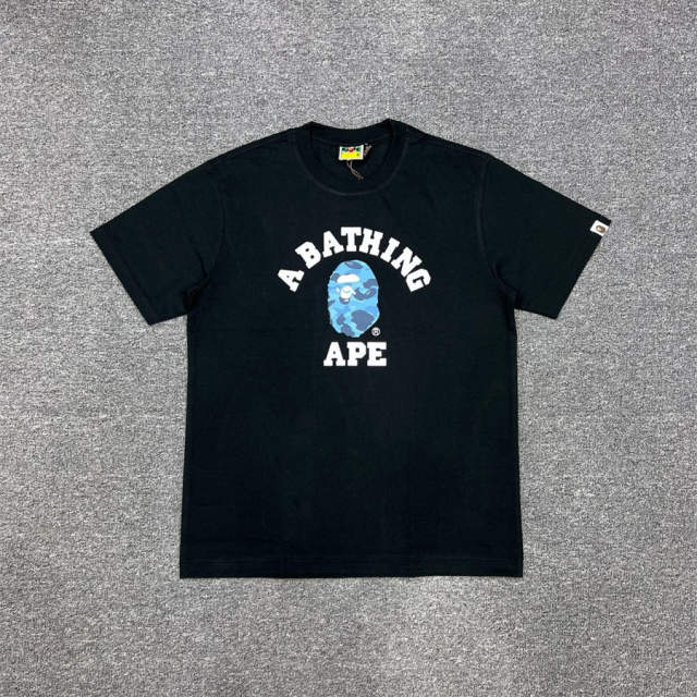 1:1 Quality Bape Ape Classic Camo Logo T-Shirt Black White